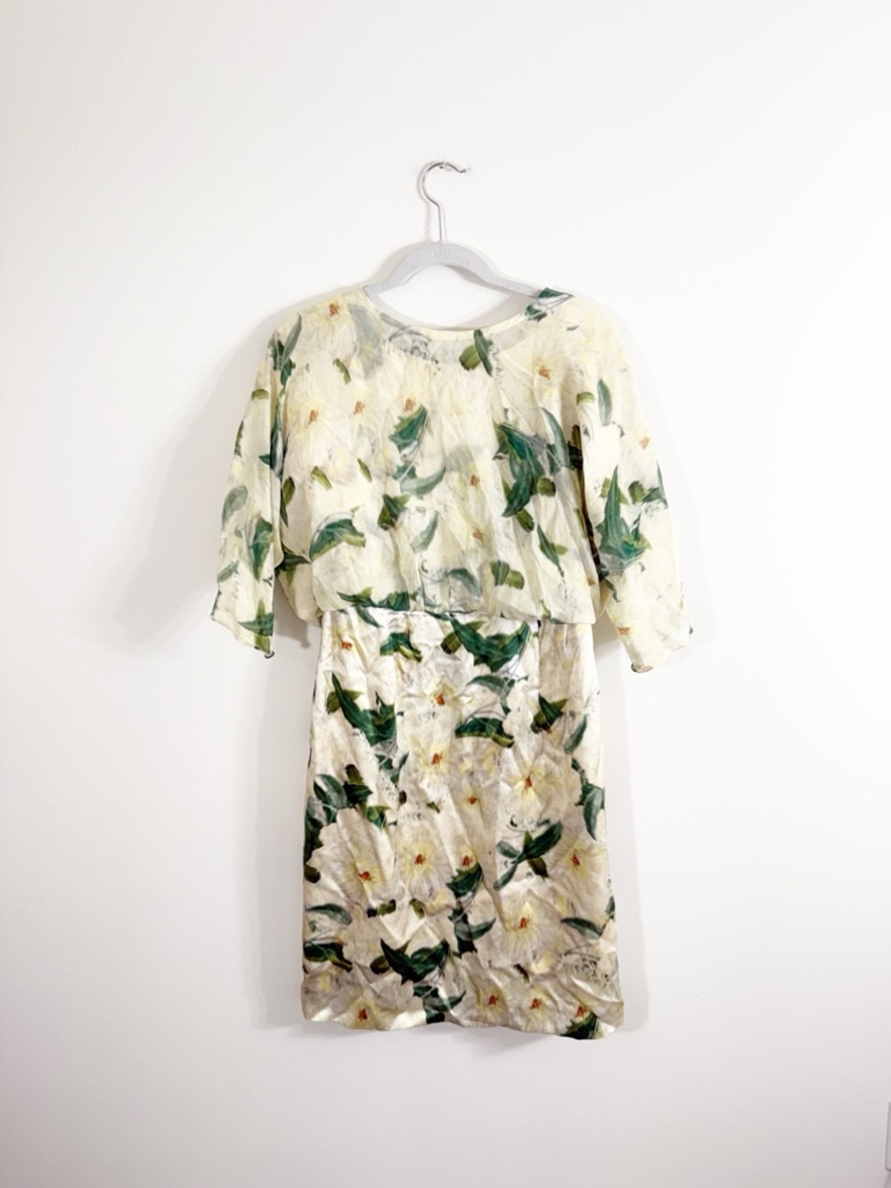 Erdem 100% Silk Floral Printed Knee Length Dress Size 8
